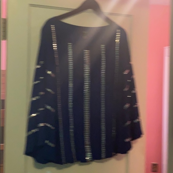 Royal Blue Alfani Silver Glitter Top - Picture 1 of 2